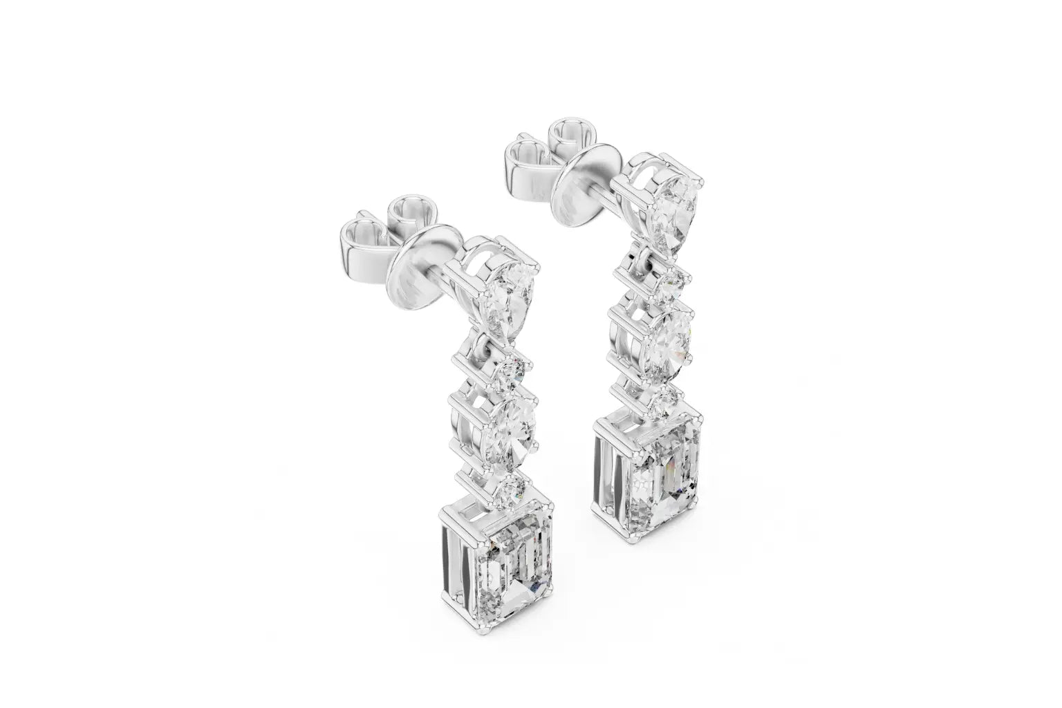 Elegant multi diamond drop earrings