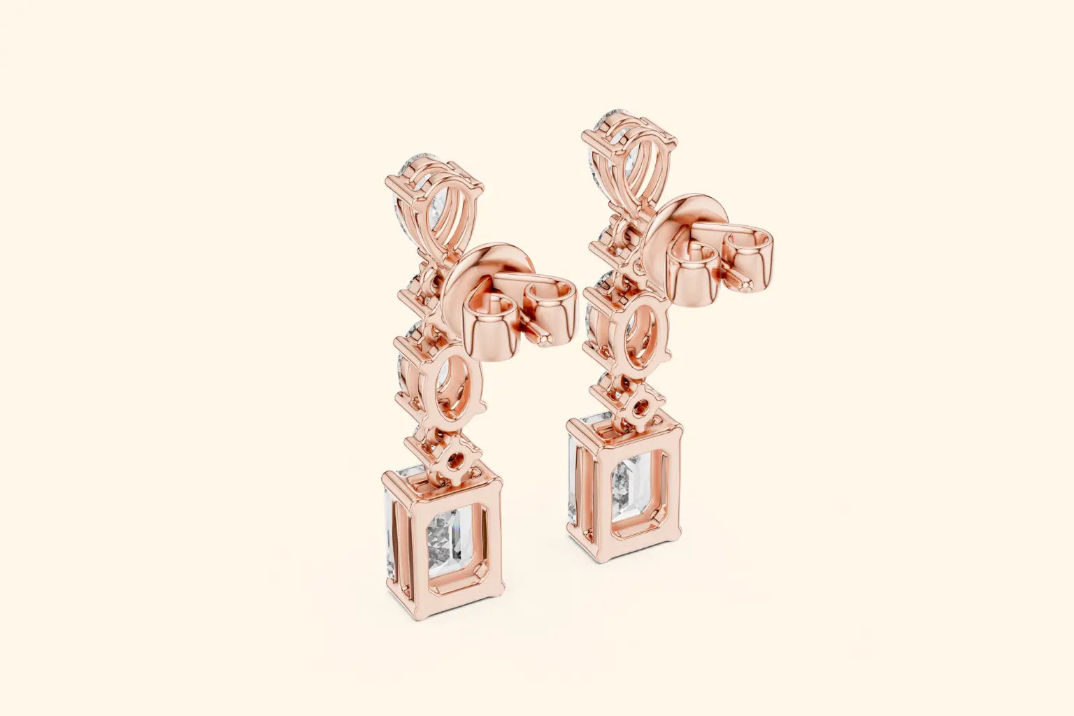Elegant multi diamond drop earrings
