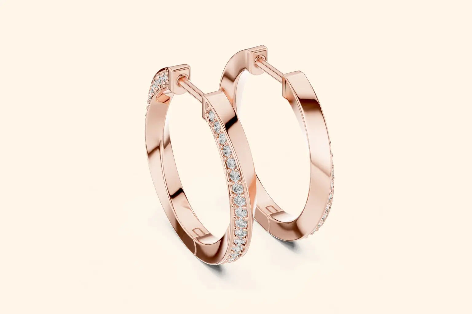 Pave Lab Diamond Hoop Earrings