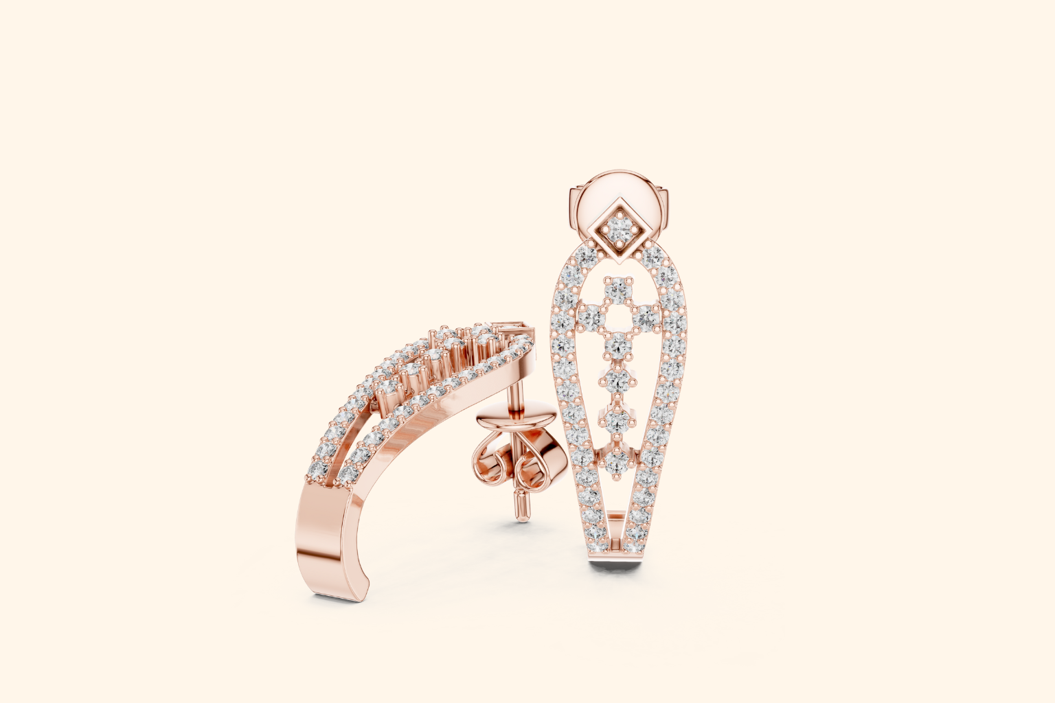 Twisted or Interwoven design hoop earring