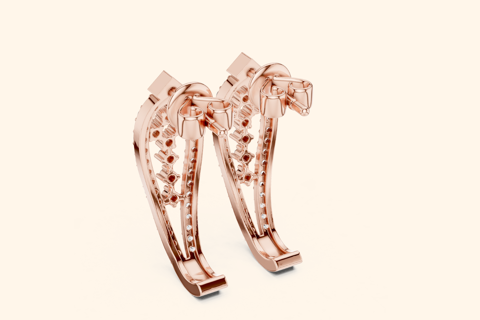 Twisted or Interwoven design hoop earring