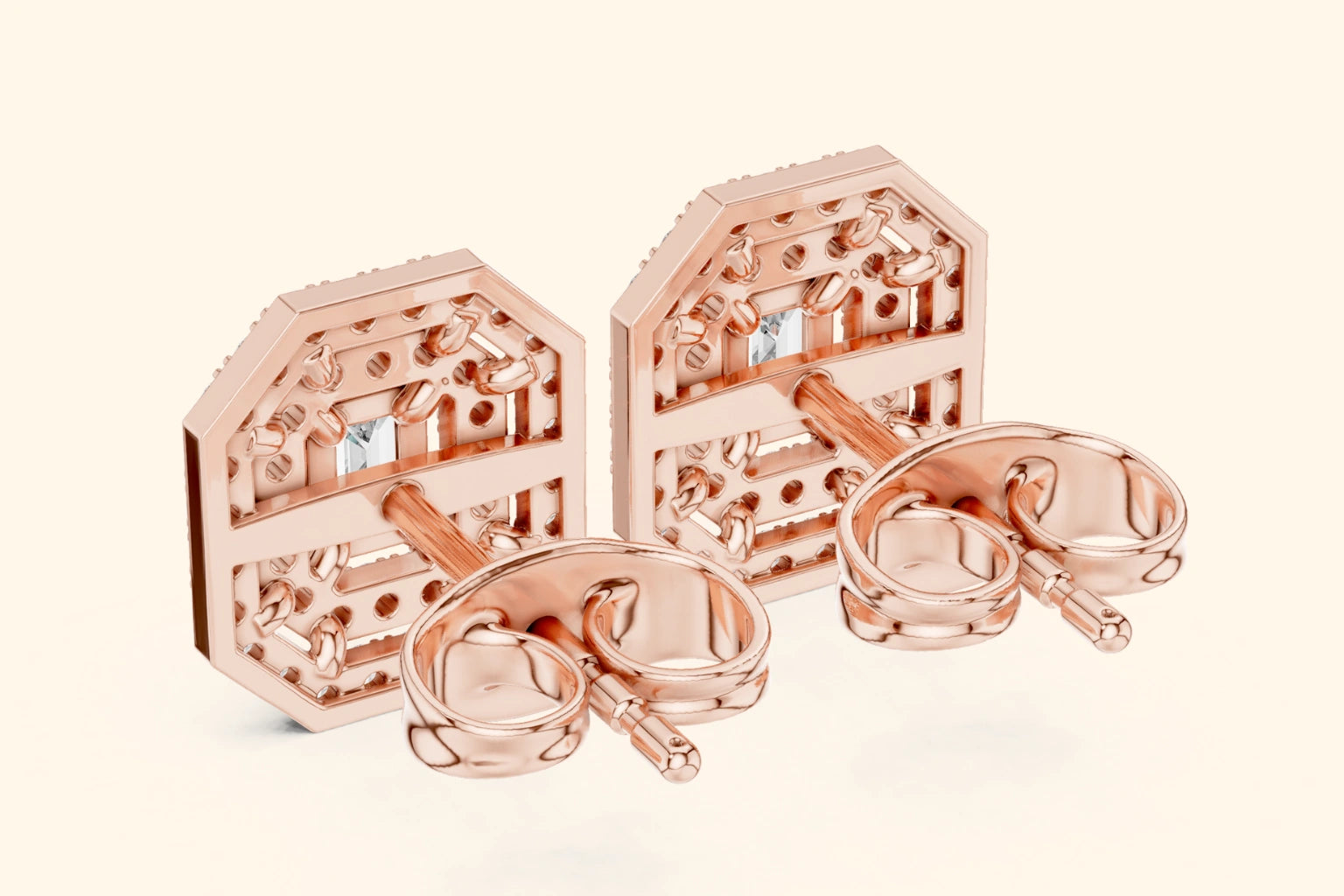 Halo Diamond Stud Earrings