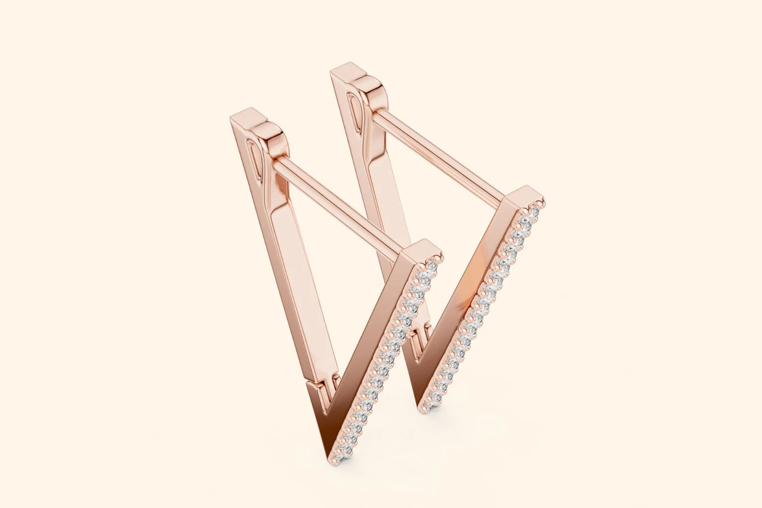 Velora V-Shaped Diamond Hoops