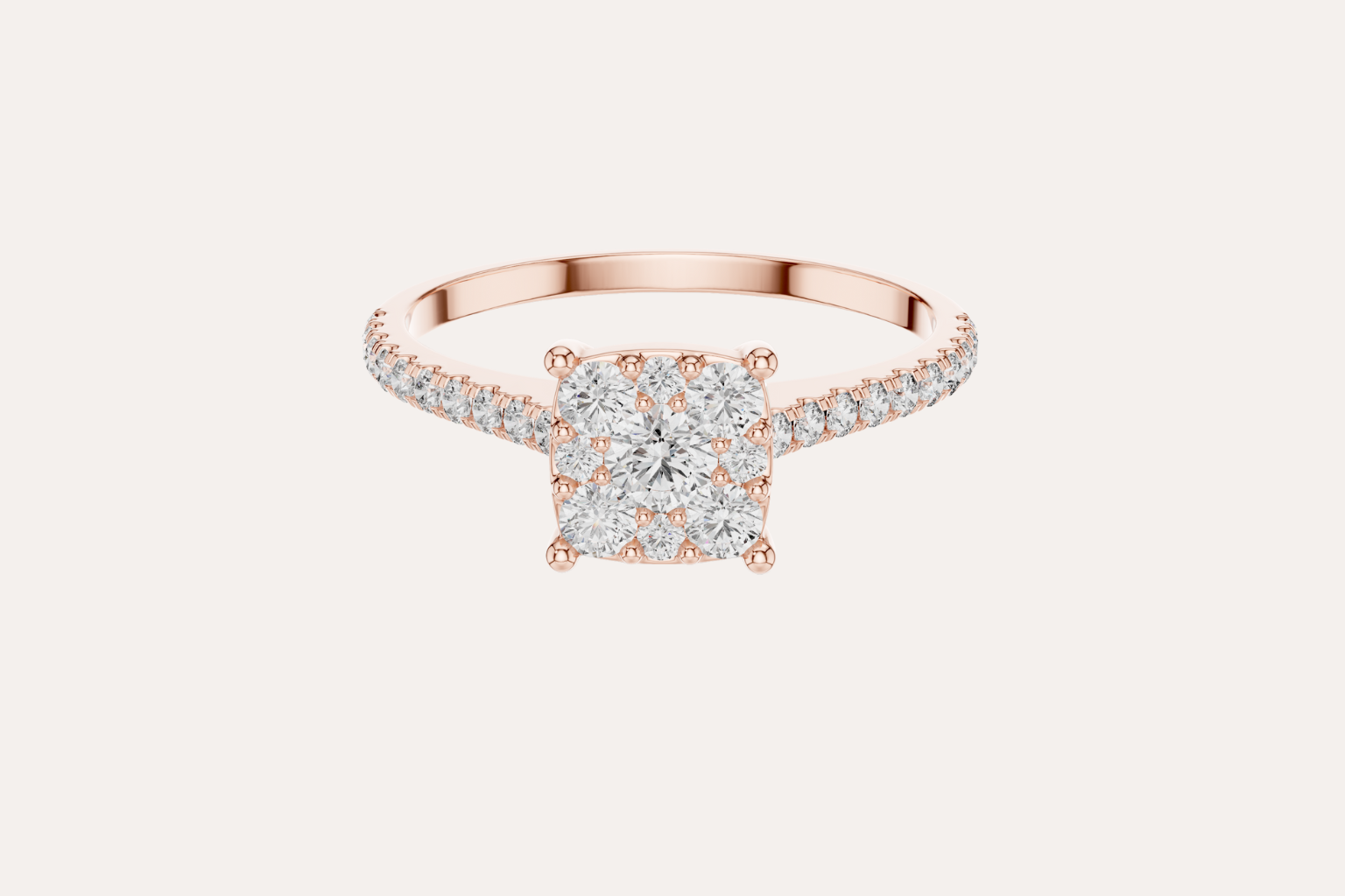 Elegant Square Diamond Ring
