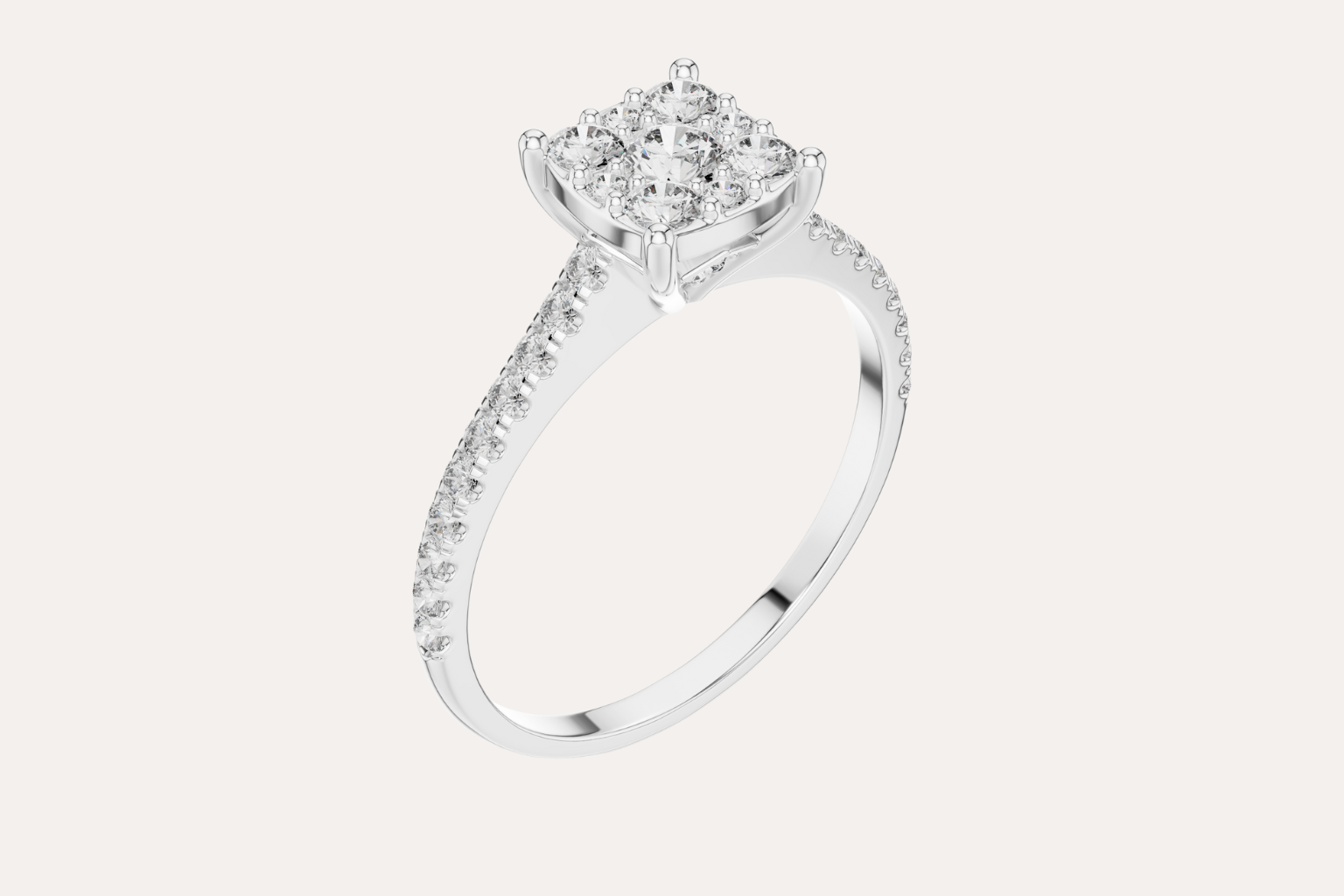 Elegant Square Diamond Ring
