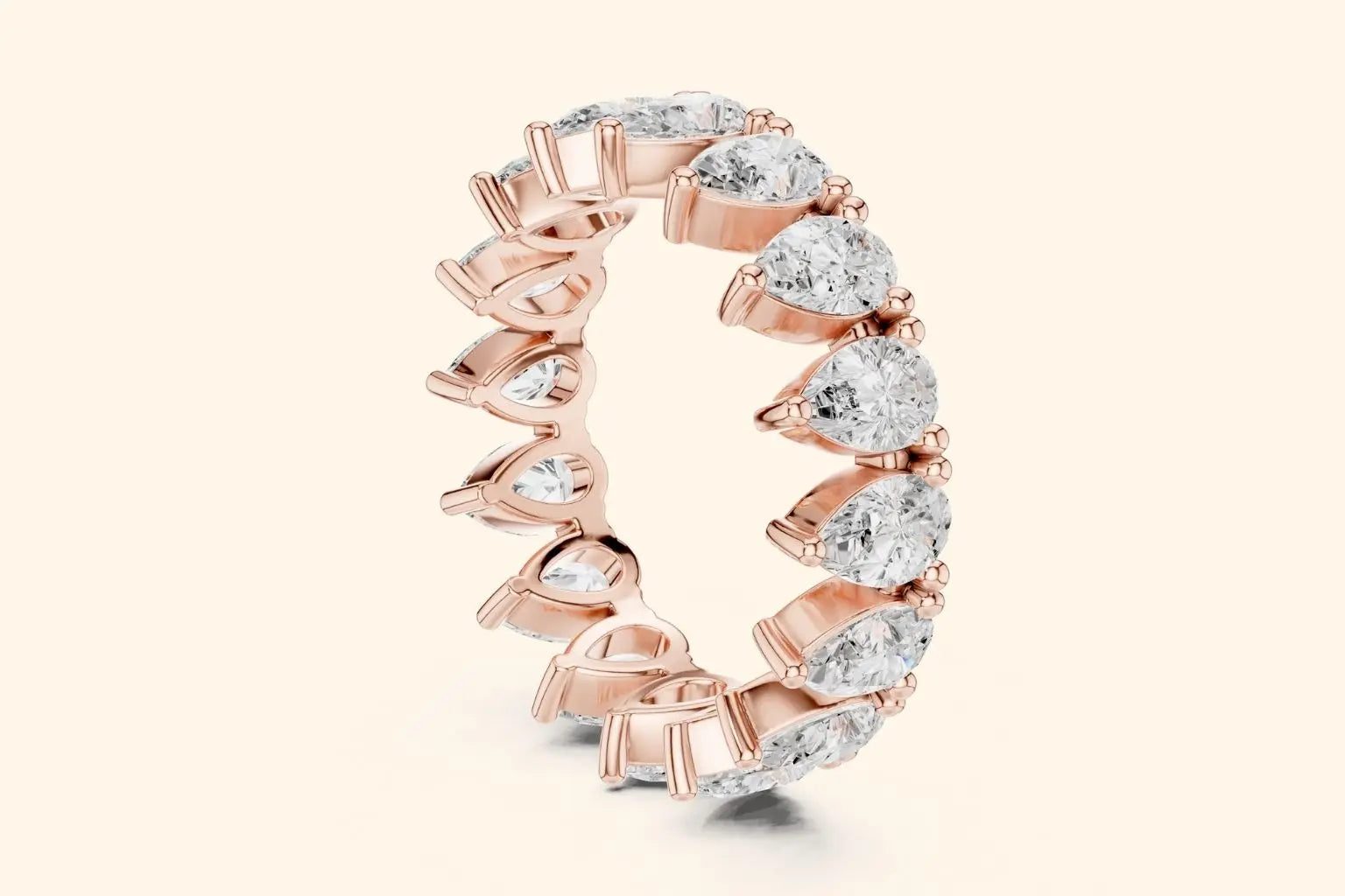 Pear diamond rose gold ring 2