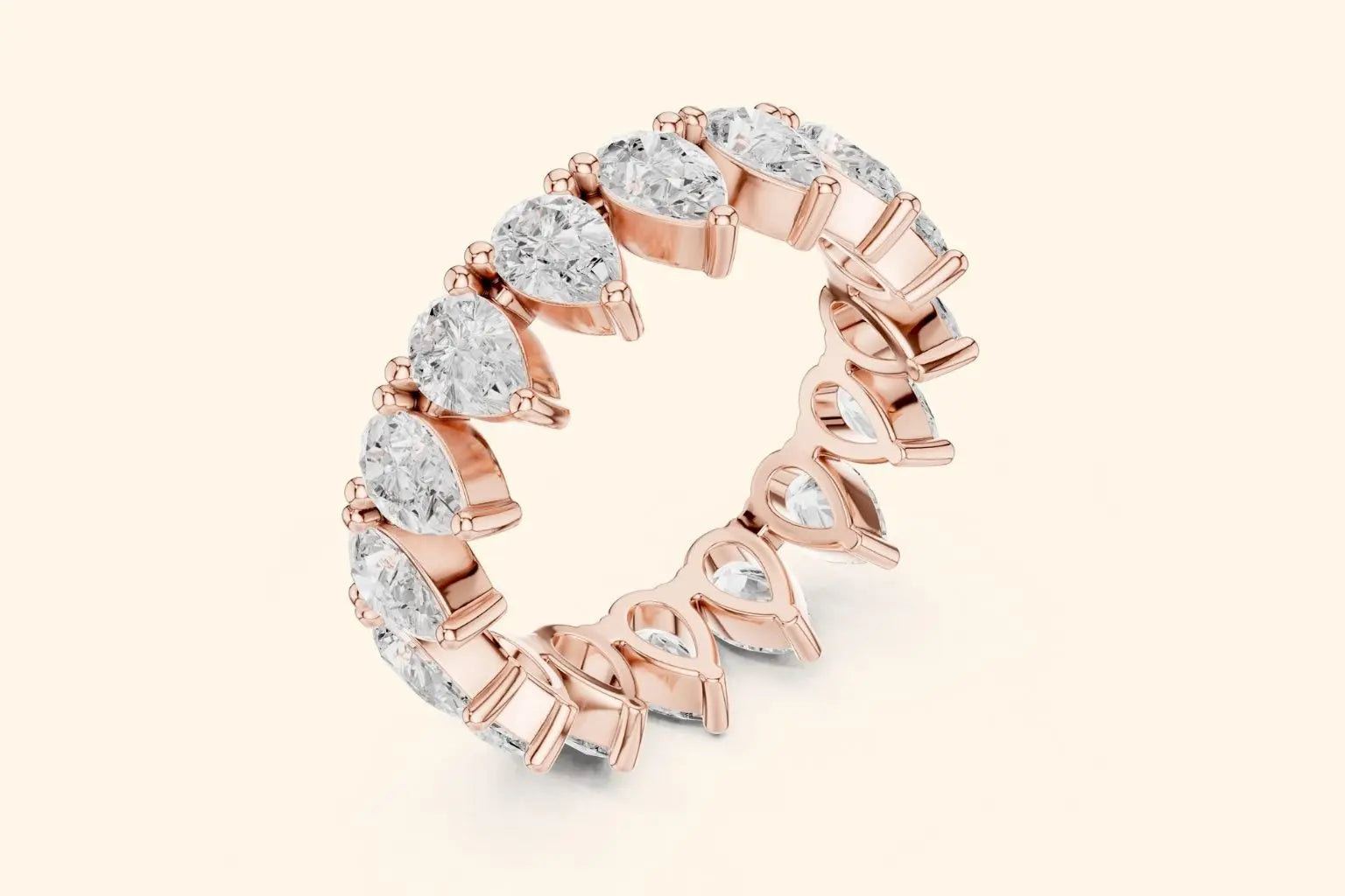 Pear diamond rose gold ring 3