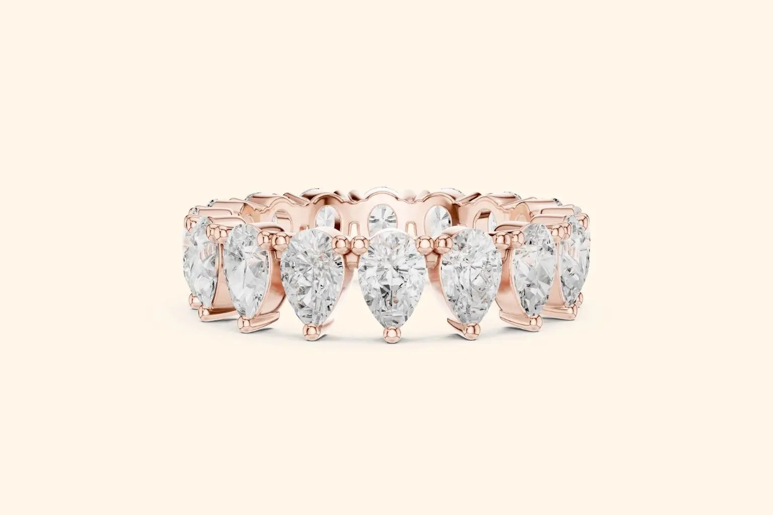 Pear diamond rose gold ring 4