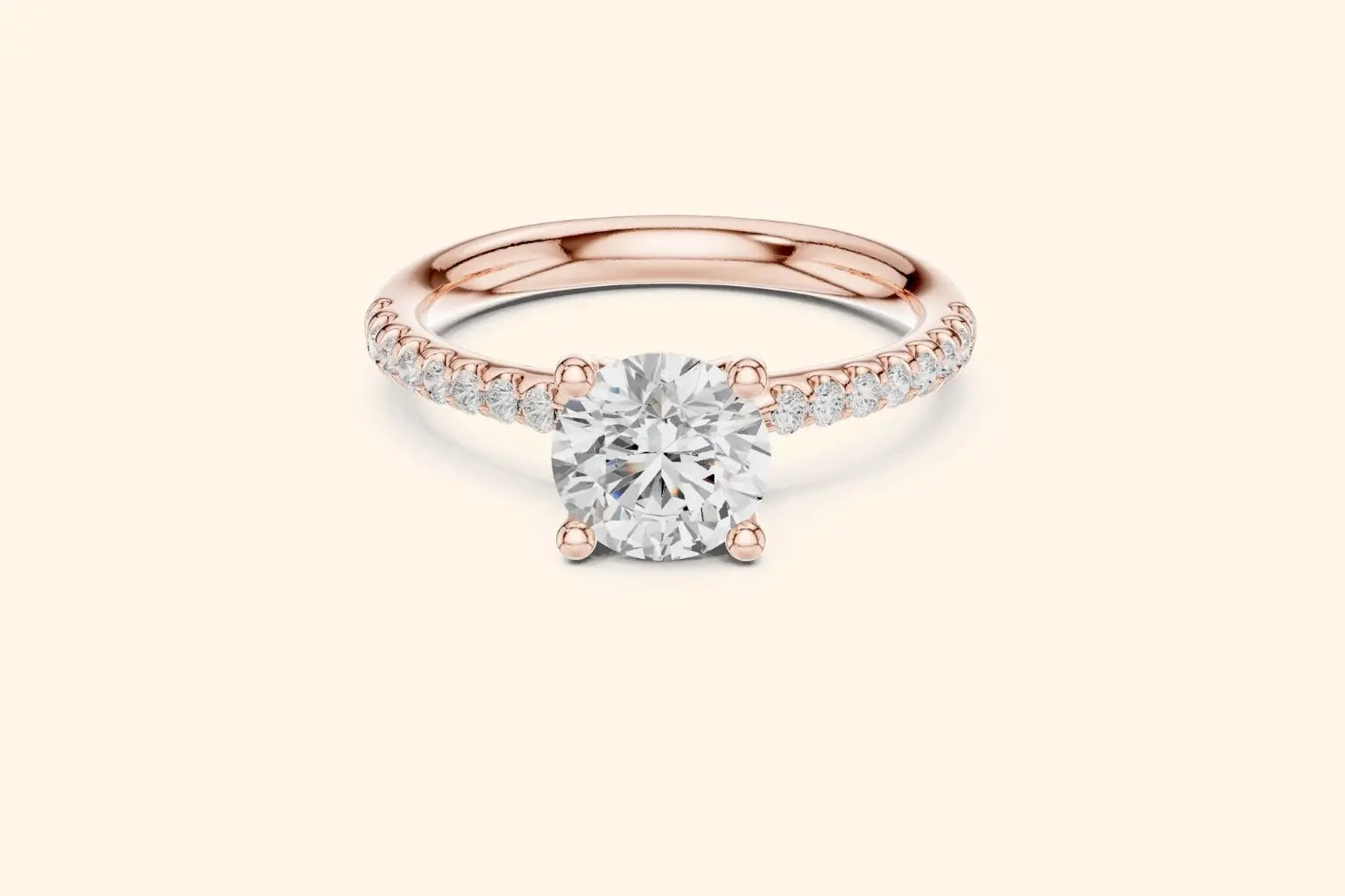 Rose gold diamond engagement ring 4