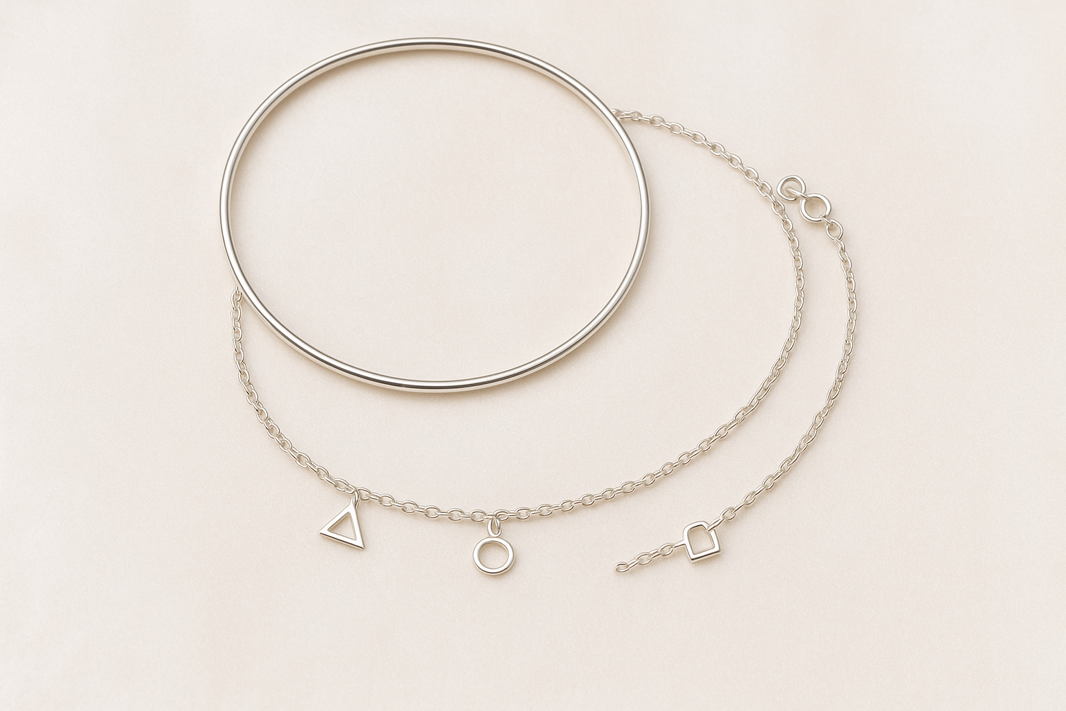 Silver Delicate Bracelet Set