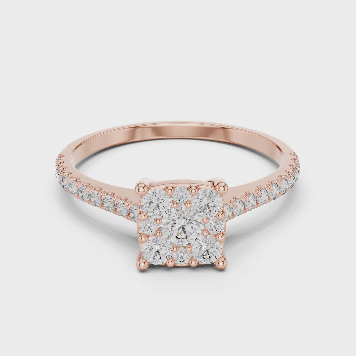 Elegant Square Diamond Ring