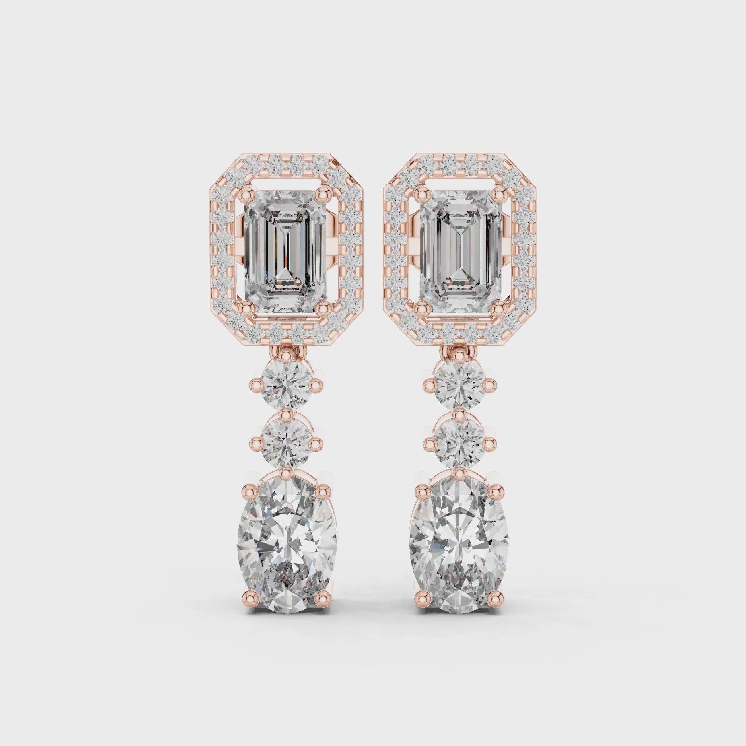 Multi-stone diamond design drop earrings