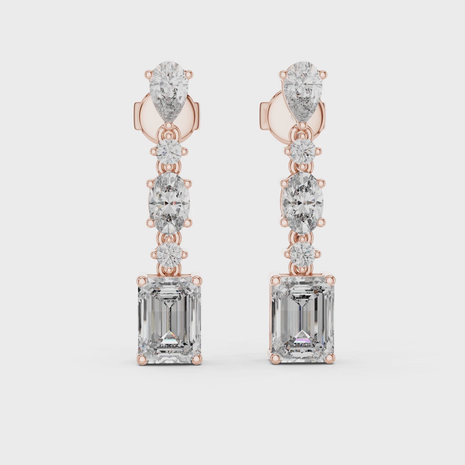 Elegant multi diamond drop earrings