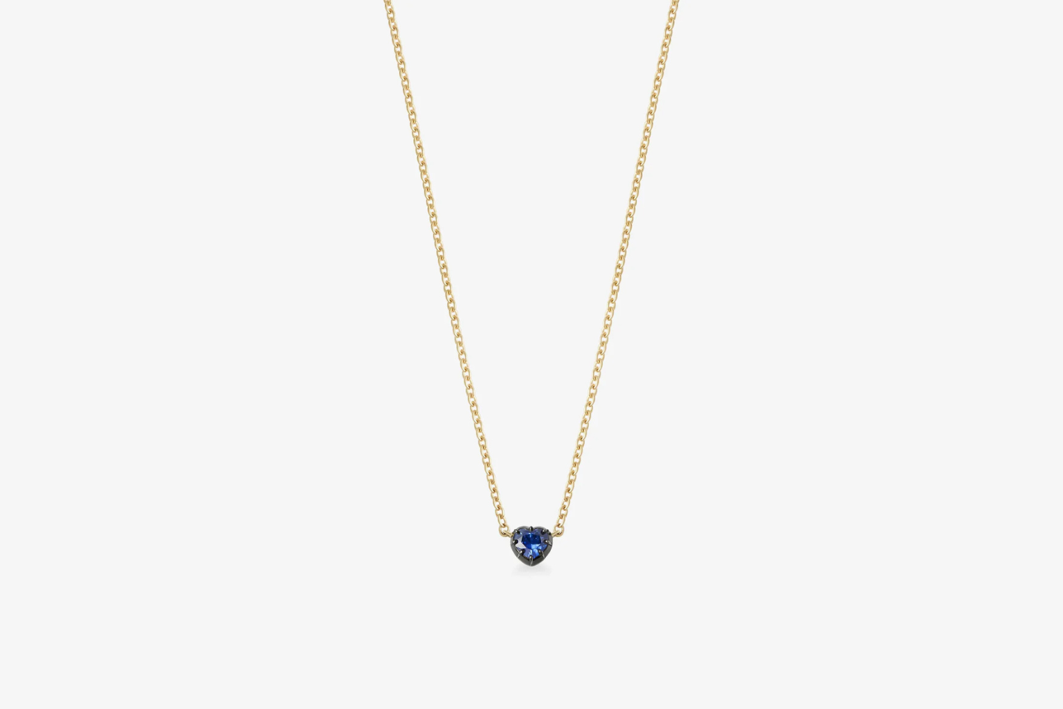 Georgian Cut-Down 0.50ct Heart-Shaped Sapphire & Blackened Gold Pendant