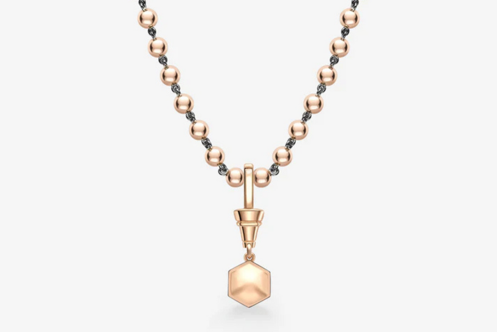 Ball n Chain 1.44ct Hexagon Diamond Pendant