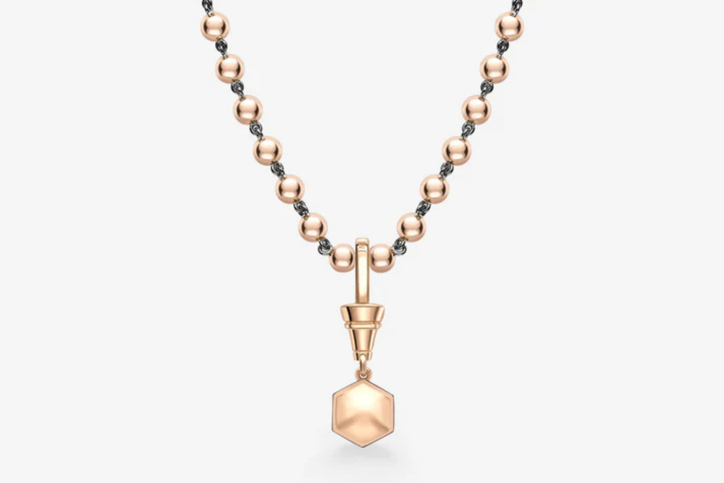 Ball n Chain 1.44ct Hexagon Diamond Pendant