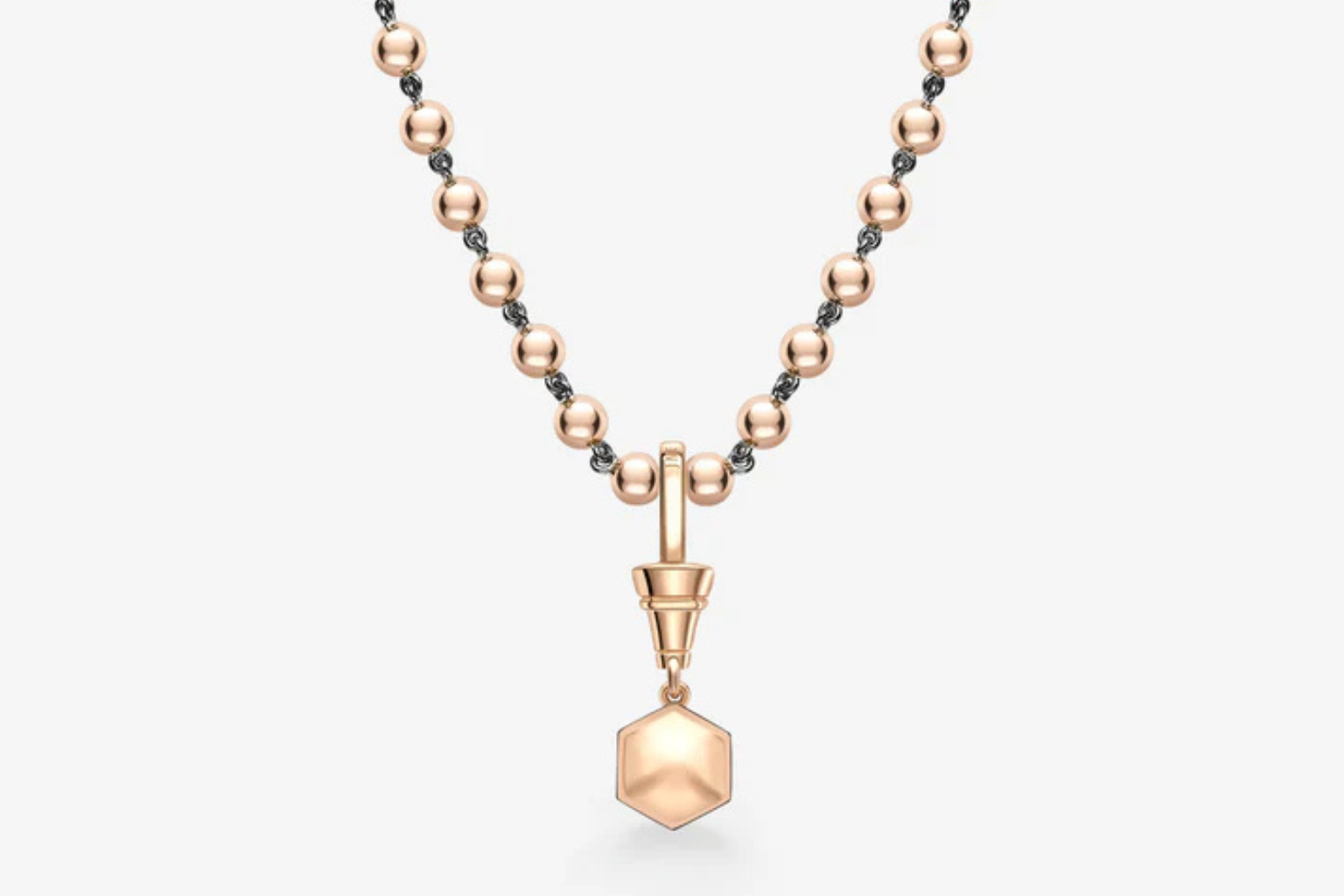 Ball n Chain 1.44ct Hexagon Diamond Pendant