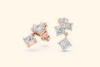 Elegant Emerald Cut Diamond  Stud Earrings