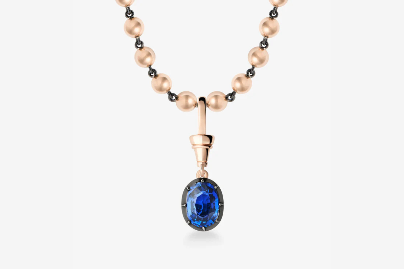 Ball n Chain 3ct Oval Sapphire Pendant
