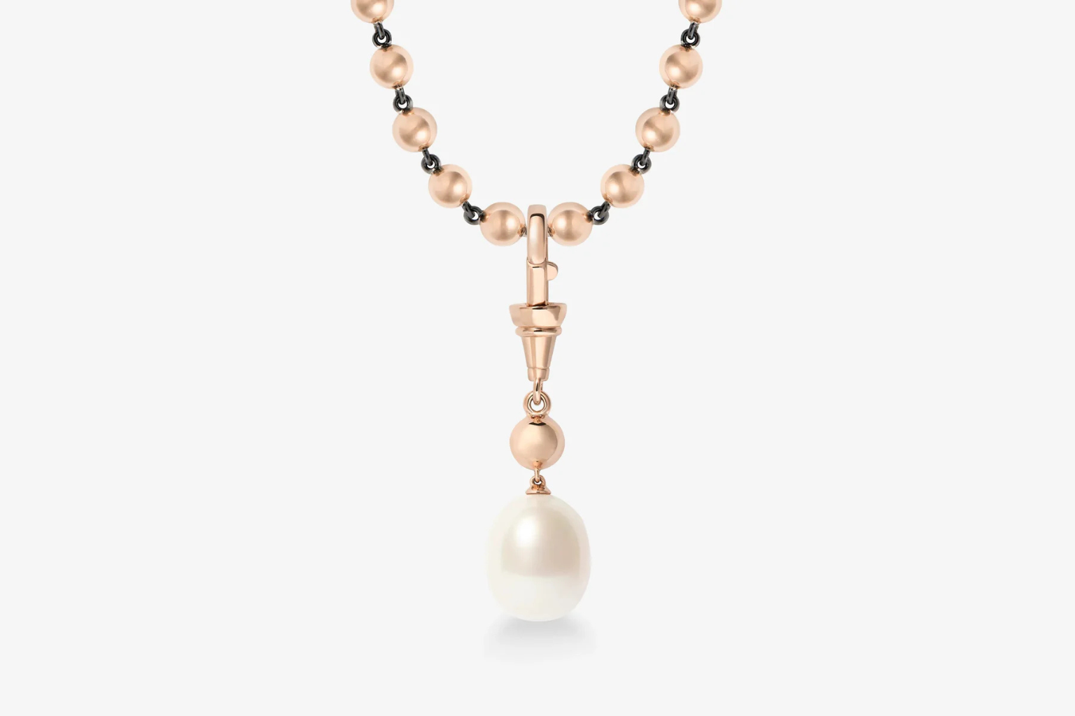 Ball n Chain Pearl & 0.40ct Diamond Pendant