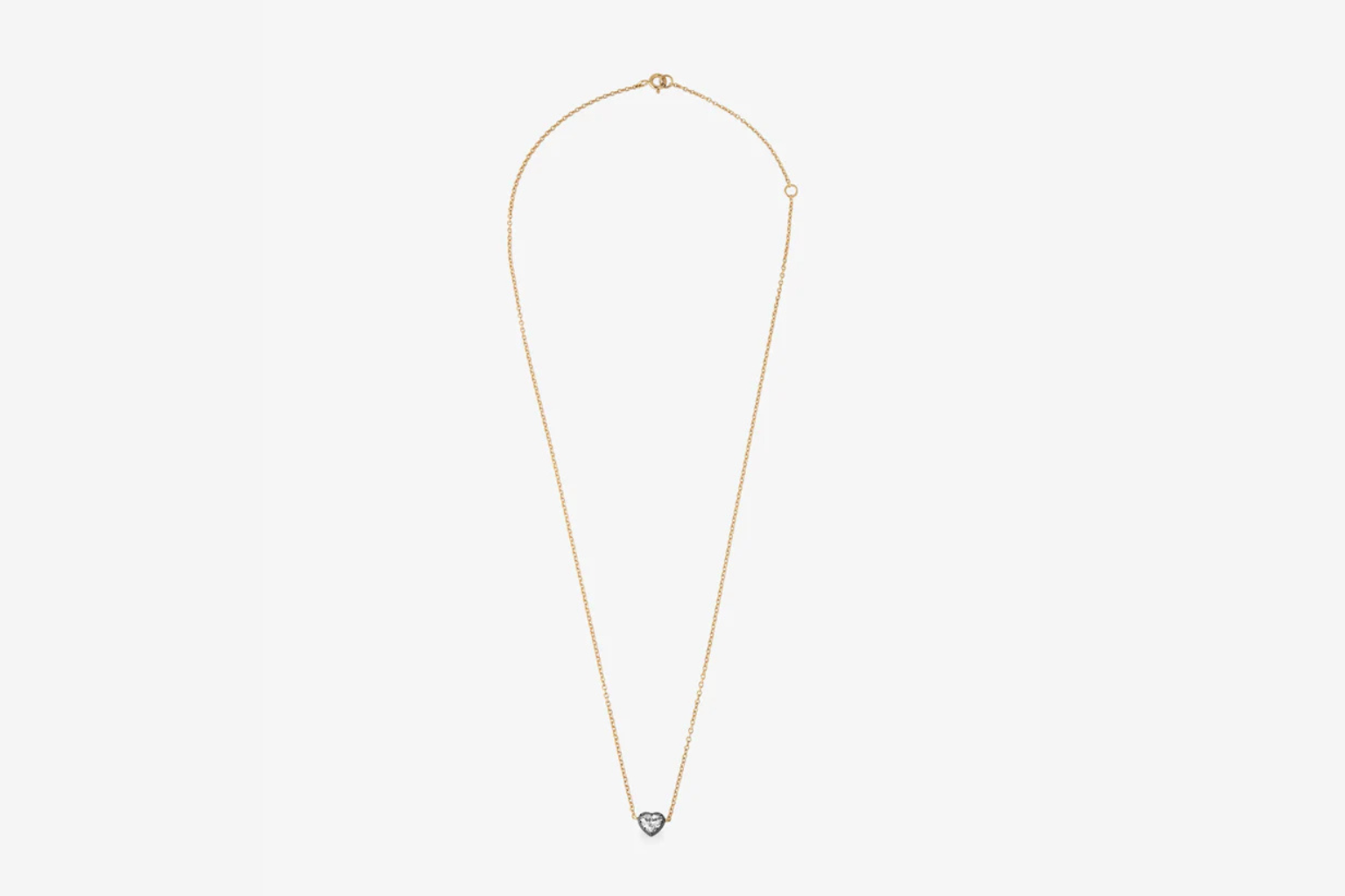 Georgian Cut-Down 0.50ct Heart-Shaped Diamond & Blackened Gold Pendant