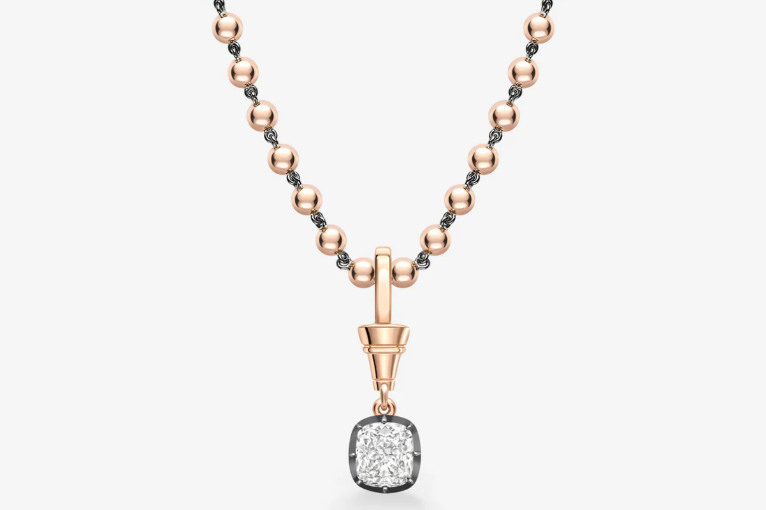 Ball n Chain 1.91ct Cushion Diamond Pendant