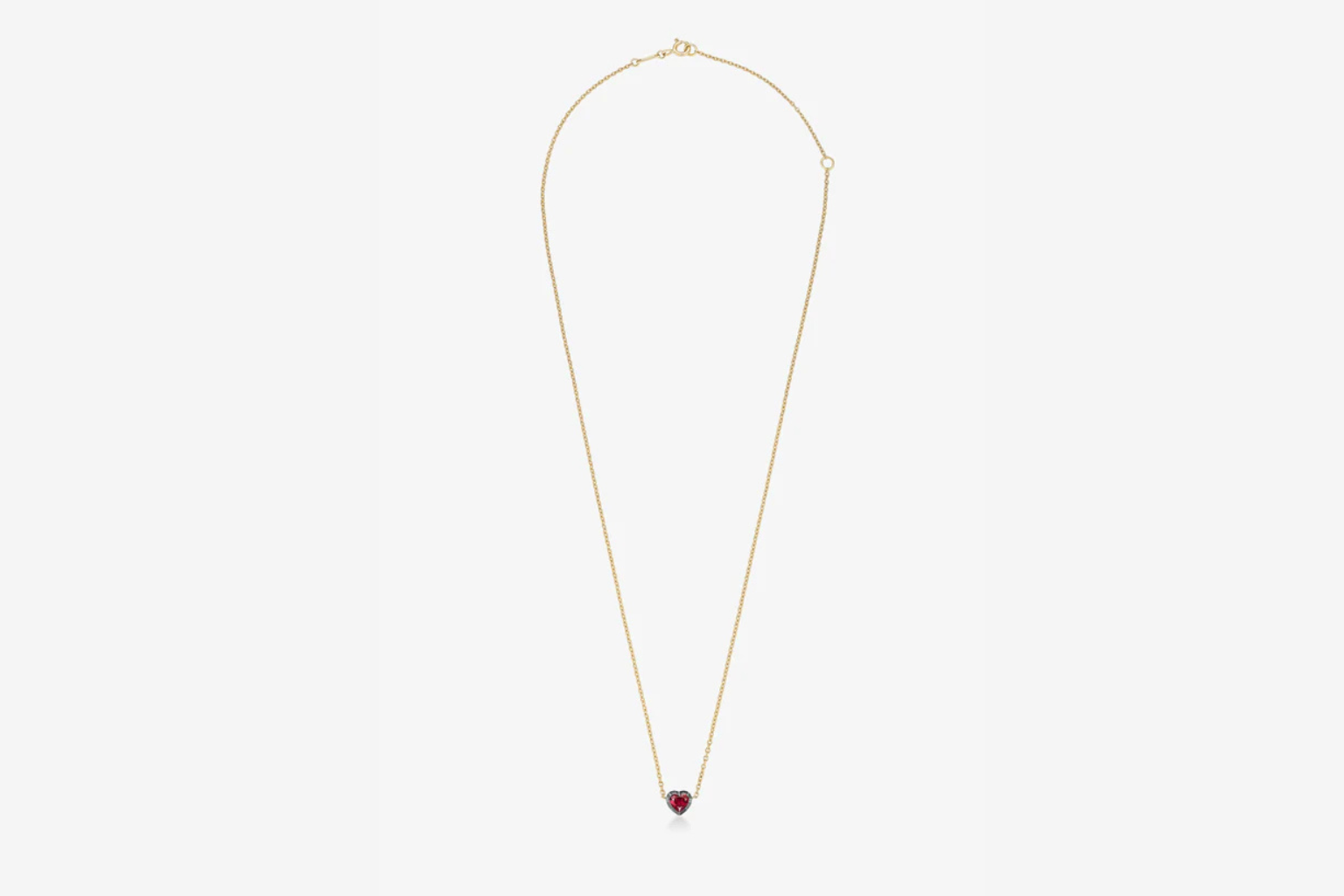 Georgian Cut-Down 0.50ct Heart-Shaped Ruby & Blackened Gold Pendant
