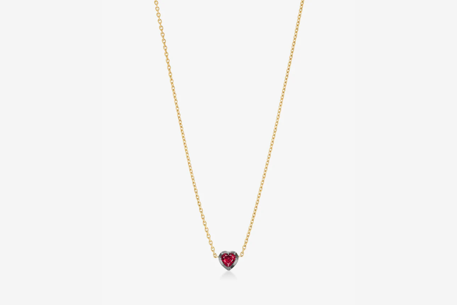 Georgian Cut-Down 0.50ct Heart-Shaped Ruby & Blackened Gold Pendant