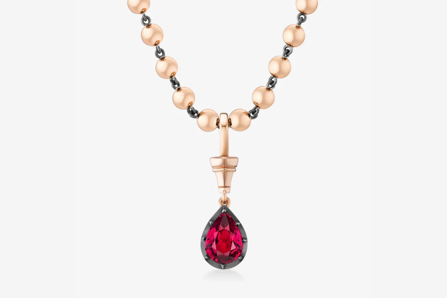 Ball n Chain 2.01ct Pear-Shaped Ruby Pendant
