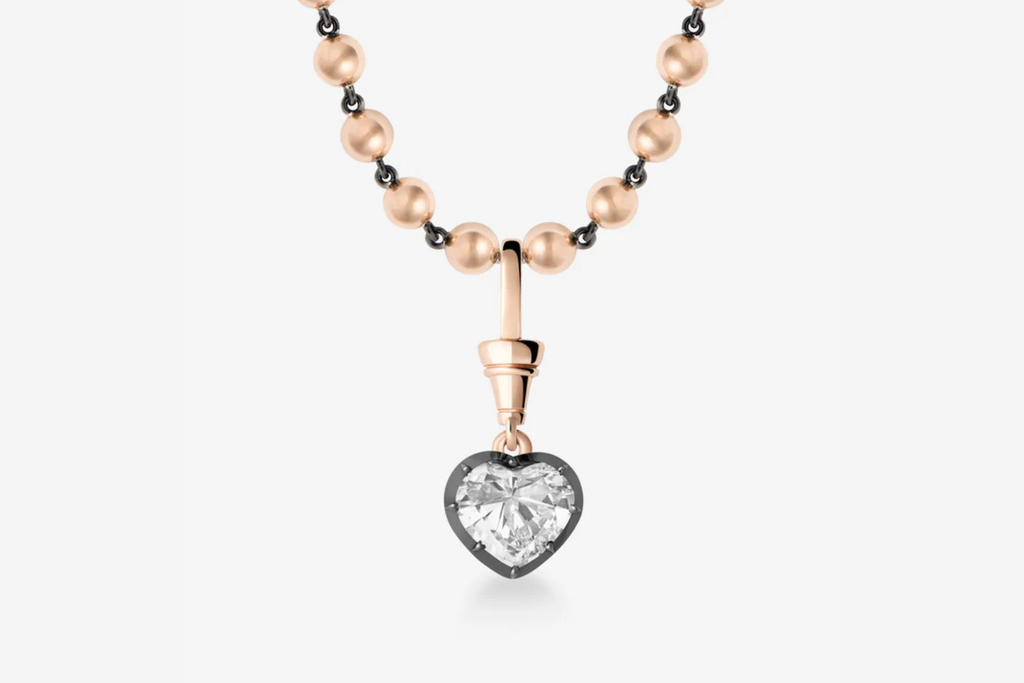 Ball n Chain 2.01ct Heart-Shaped Diamond Pendant