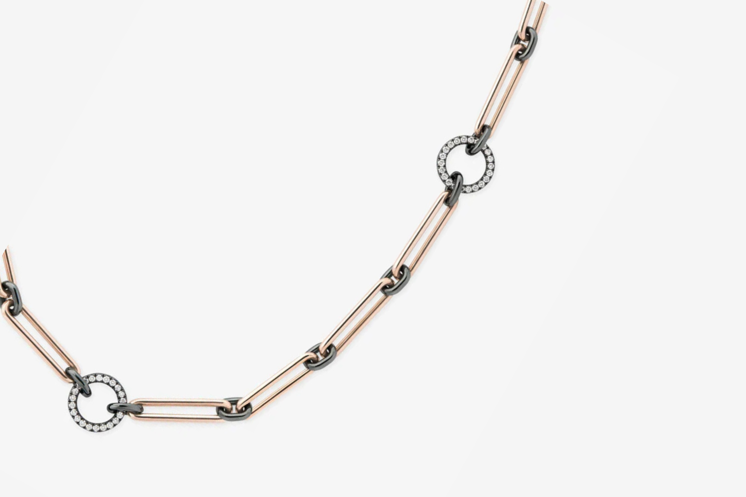 Gem Clip Diamond Long Necklace