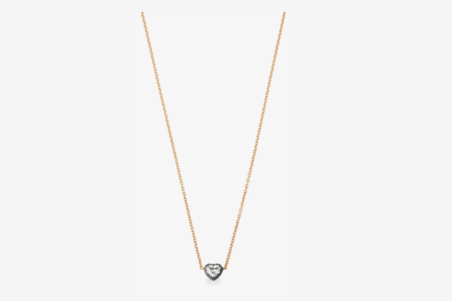Georgian Cut-Down 0.50ct Heart-Shaped Diamond & Blackened Gold Pendant