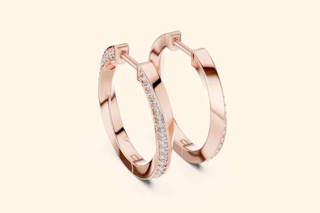 Pave Lab Diamond Hoop Earrings