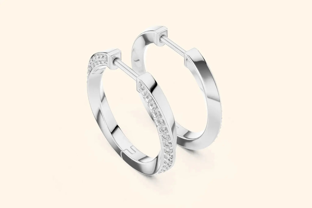 Pave Lab Diamond Hoop Earrings