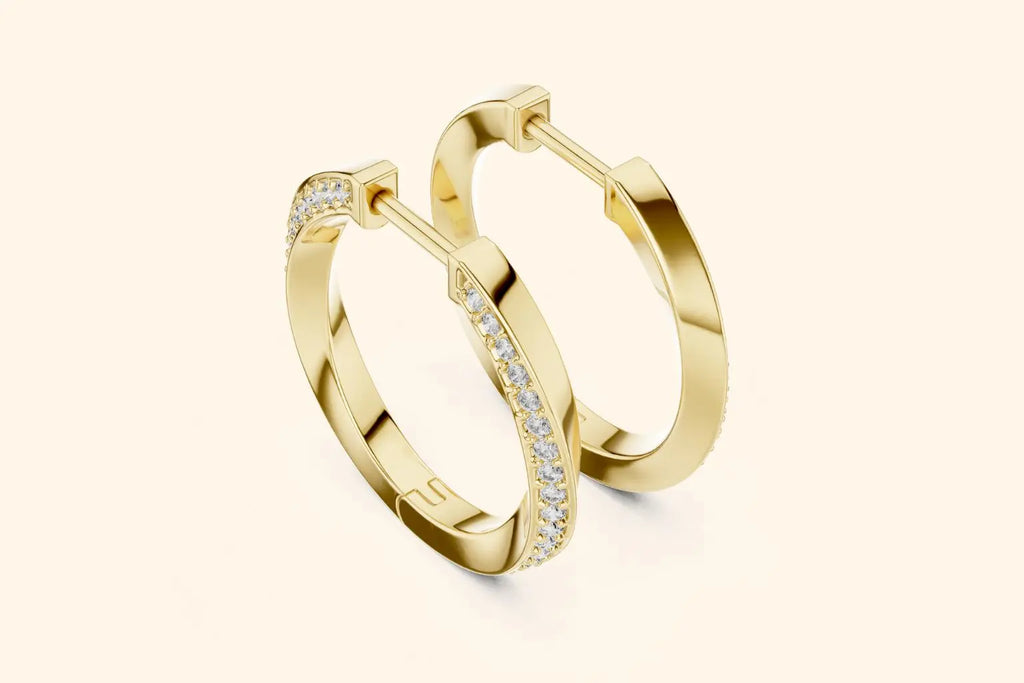Pave Lab Diamond Hoop Earrings