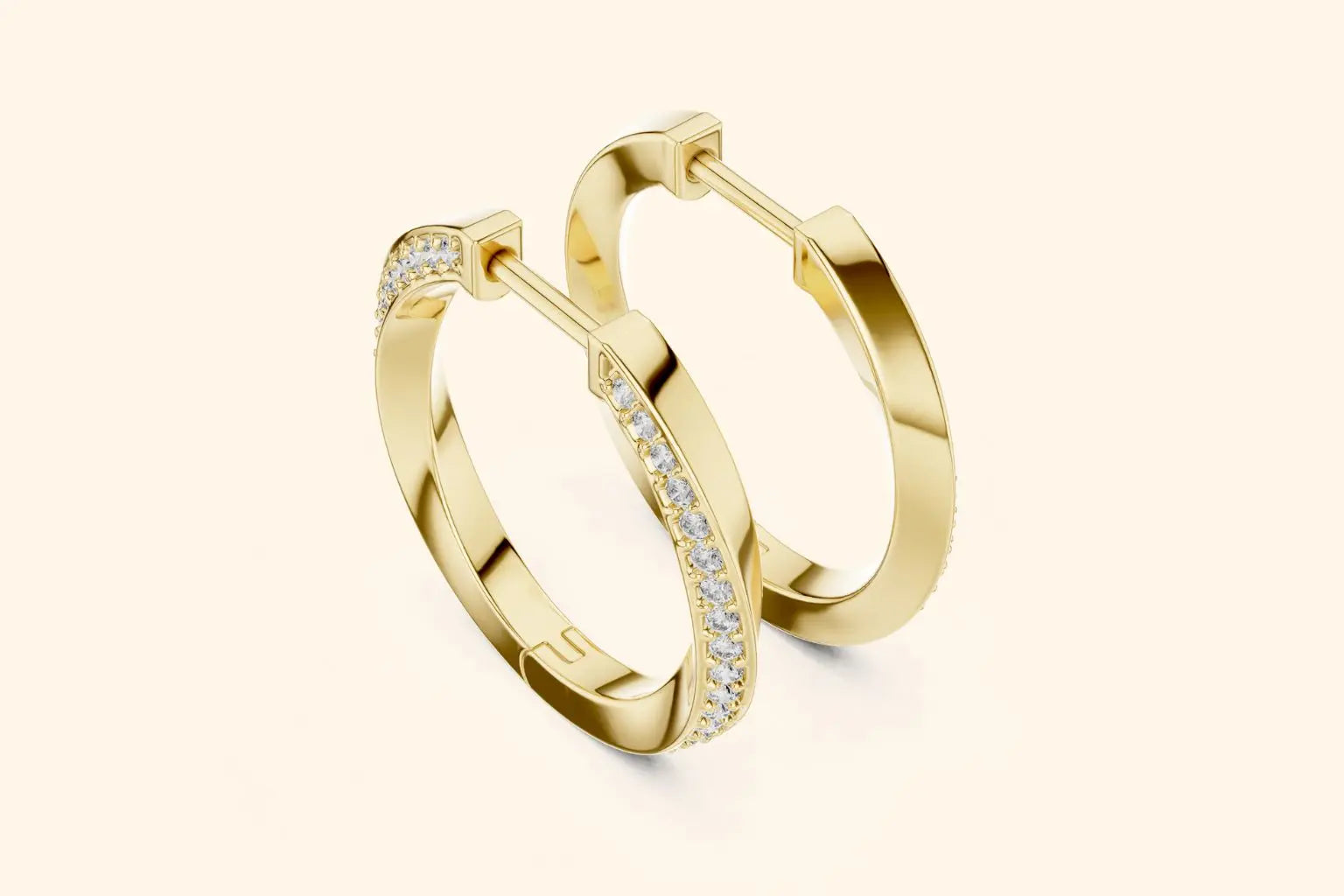 Pave Lab Diamond Hoop Earrings