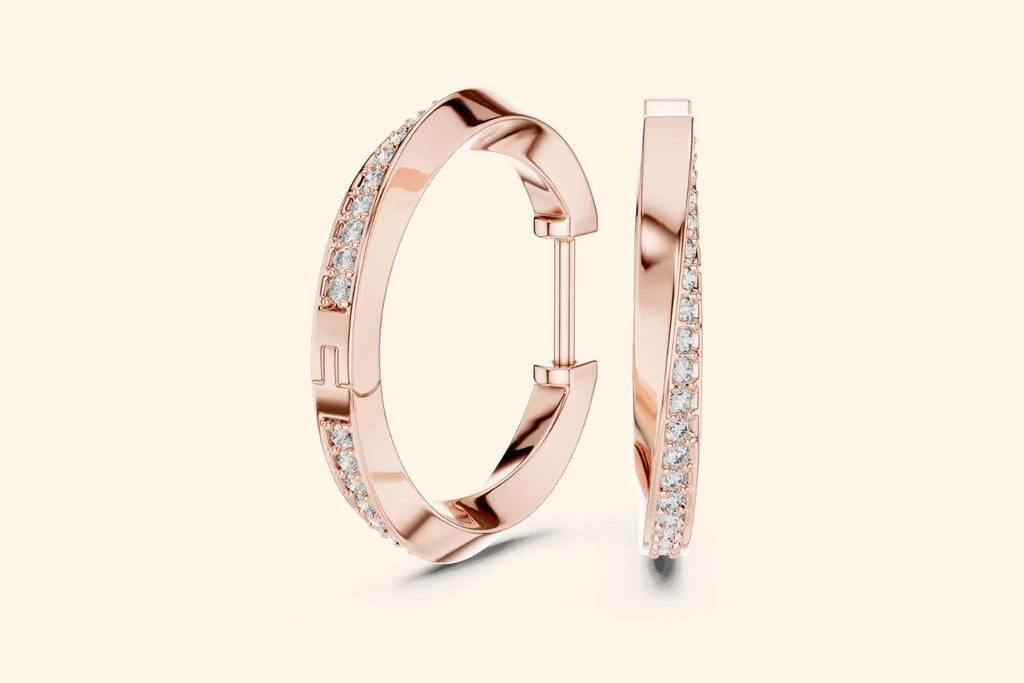 Pave Lab Diamond Hoop Earrings