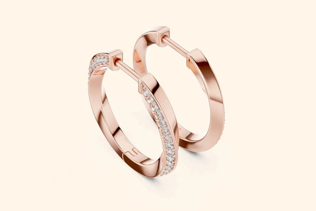 Pave Lab Diamond Hoop Earrings
