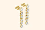 Mixed-Cut Diamond Dangle Earrings