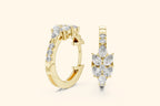 Elegant Celeste diamond hoop earrings with sparkling round diamonds on a polished metal setting