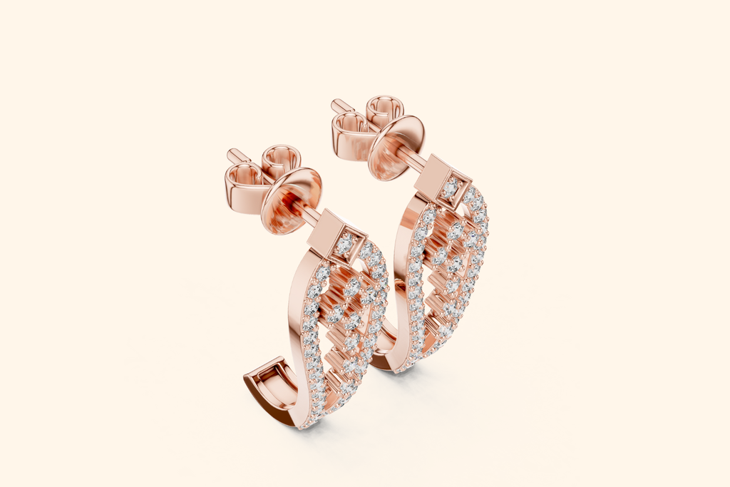 Twisted or Interwoven design hoop earring