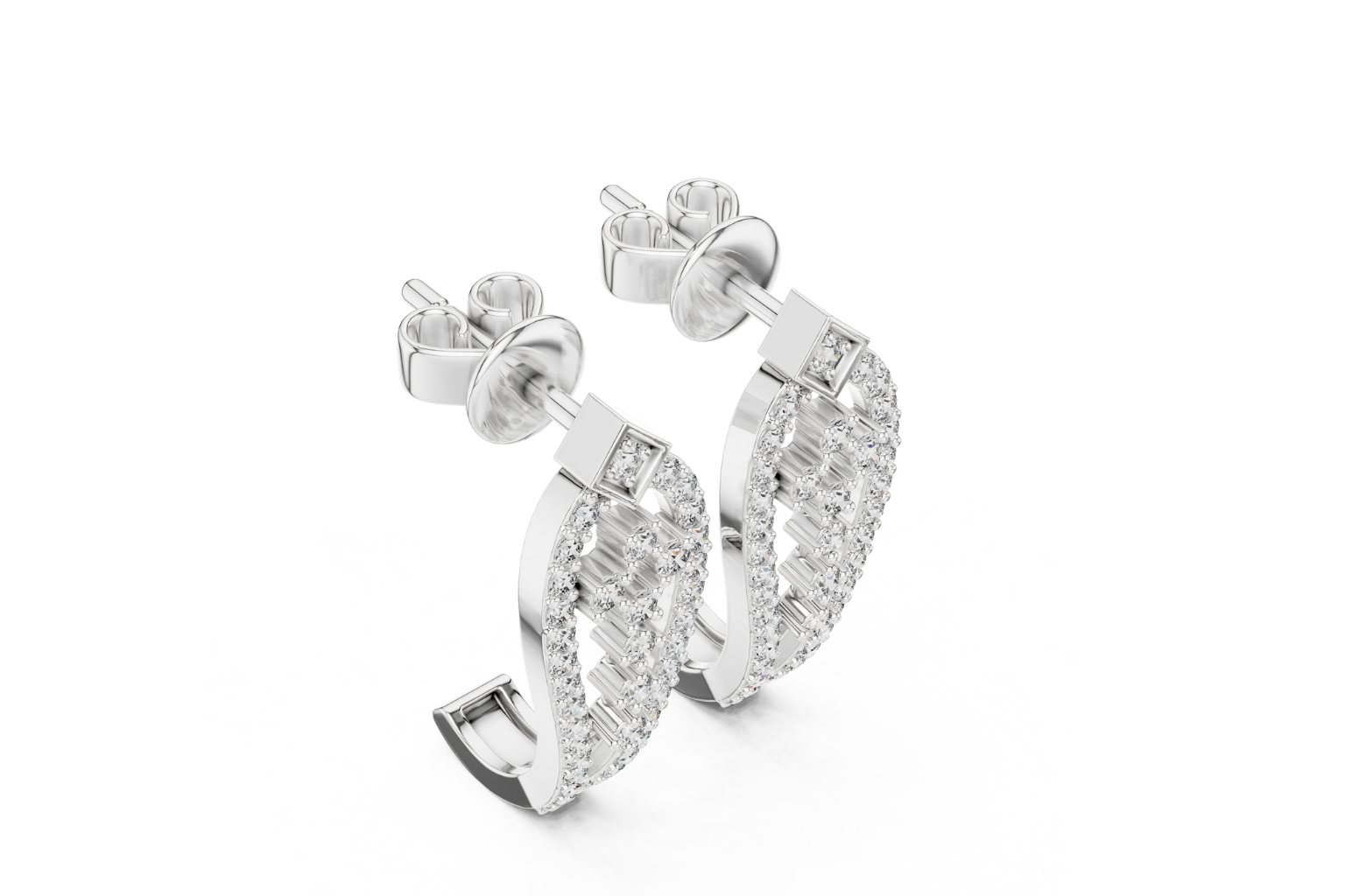 Twisted or Interwoven design hoop earring