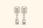 Multi-stone diamond design drop earrings