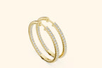 Elegant and timeless inside-out diamond hoop earrings