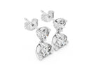 Two-stone diamond drop stud earrings
