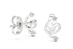 Modern looped design diamond stud earrings