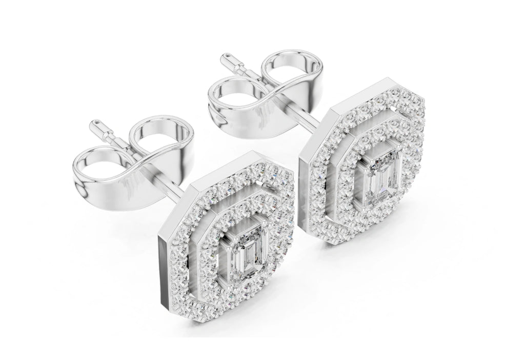 Halo Diamond Stud Earrings