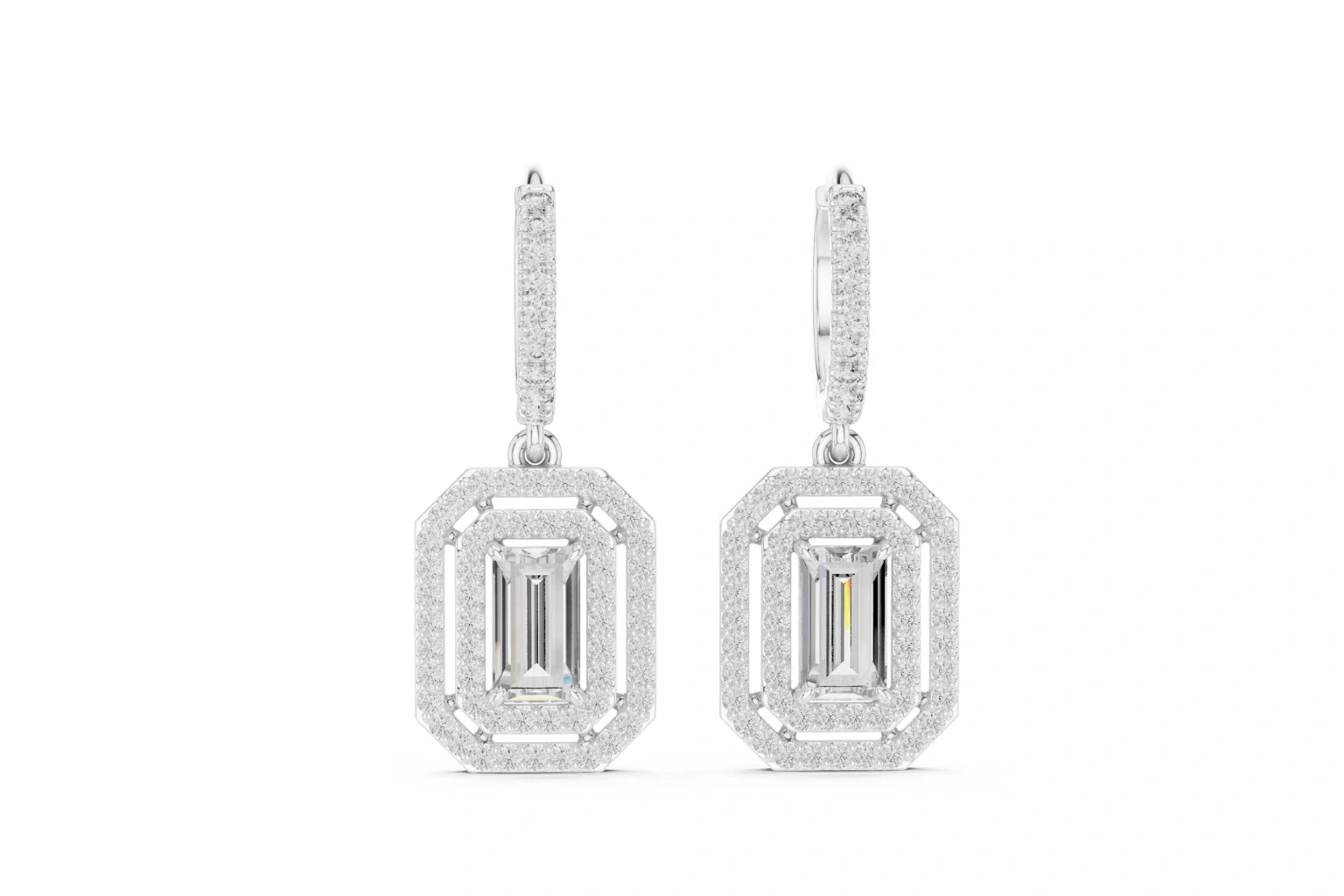 Art Deco-inspired design drop earrings