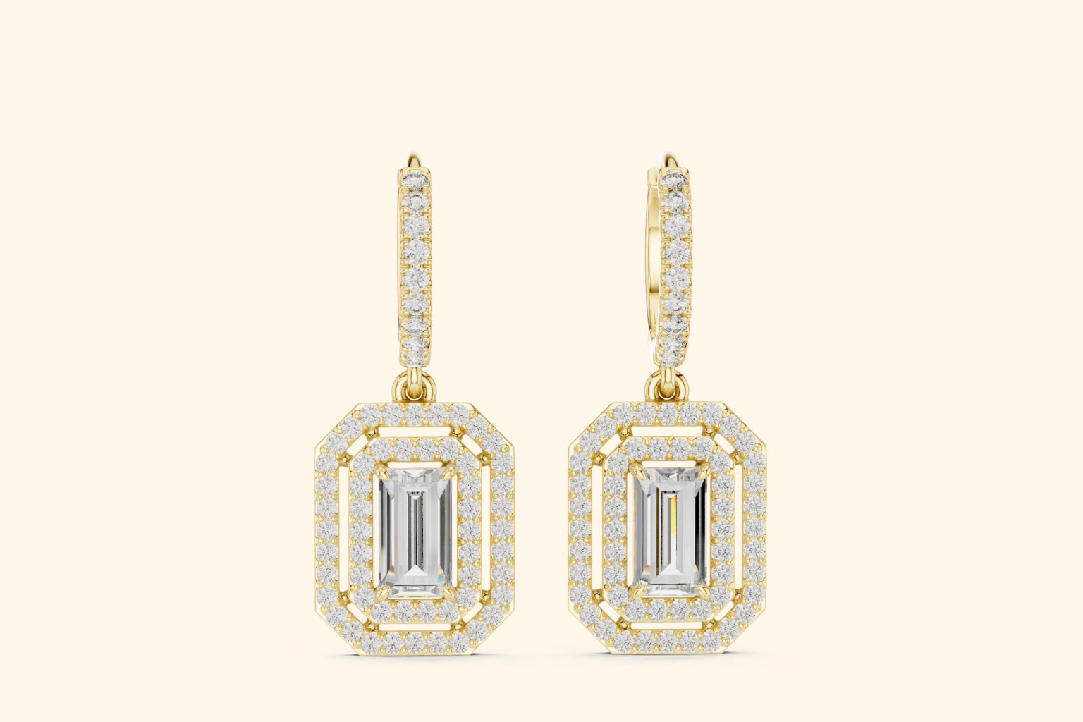 Art Deco-inspired design drop earrings