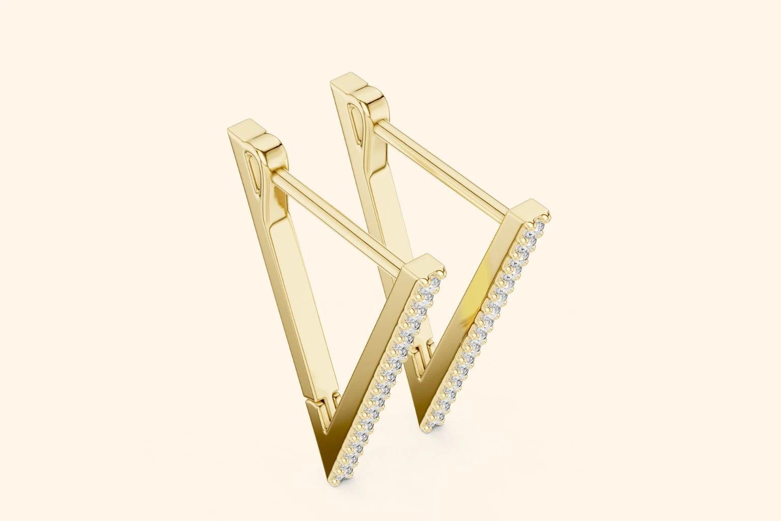 Velora V-Shaped Diamond Hoops